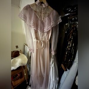 Vintage Victorian, Sheer light lavender Lace Dress